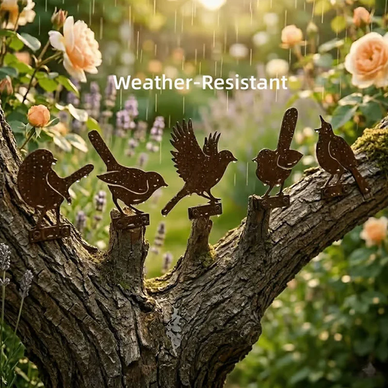 Hawthorne™ – Weathered Corten Steel Bird Silhouettes – Set of 5 Garden Decor + 50% OFF - Image 14