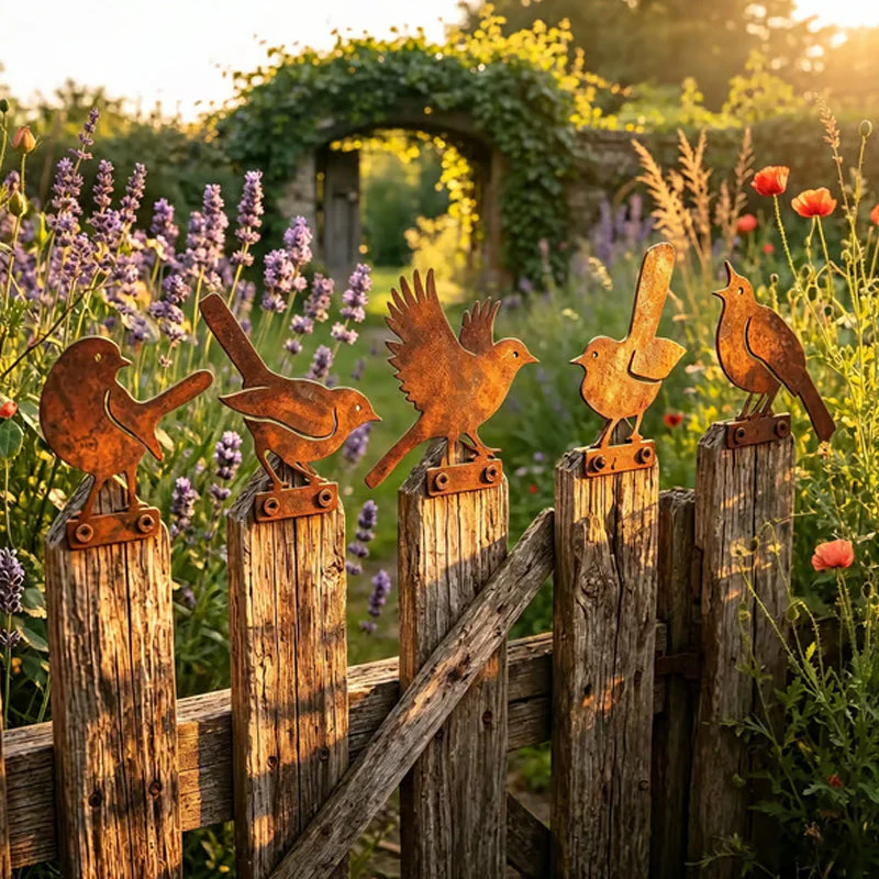 Hawthorne™ – Weathered Corten Steel Bird Silhouettes – Set of 5 Garden Decor + 50% OFF - Image 2