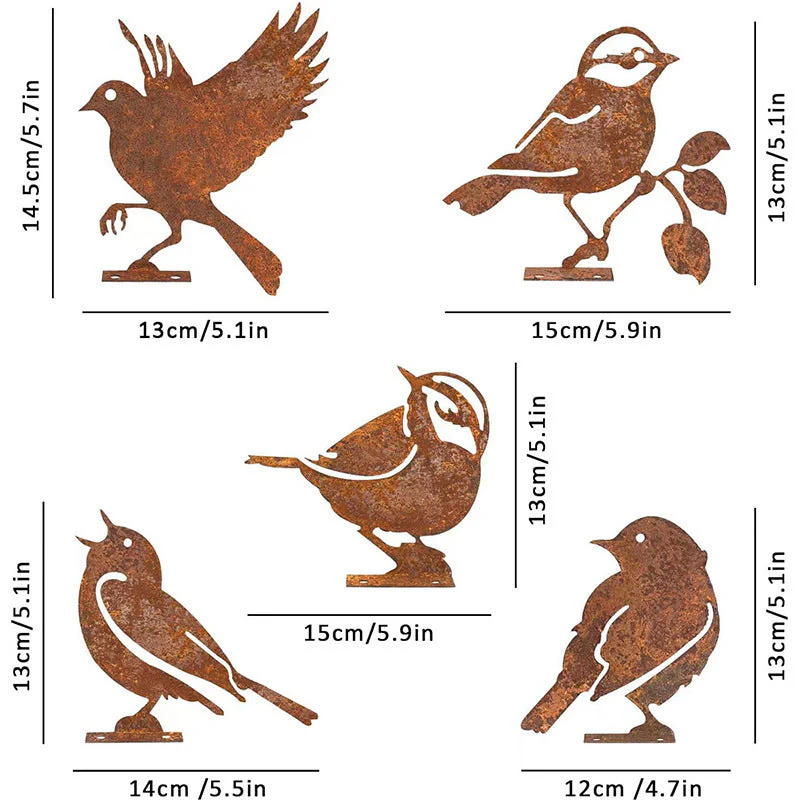Hawthorne™ – Weathered Corten Steel Bird Silhouettes – Set of 5 Garden Decor + 50% OFF - Image 20