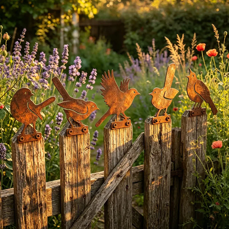 Hawthorne™ – Weathered Corten Steel Bird Silhouettes – Set of 5 Garden Decor + 50% OFF - Image 3