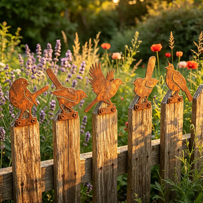 Hawthorne™ – Weathered Corten Steel Bird Silhouettes – Set of 5 Garden Decor + 50% OFF - Image 6