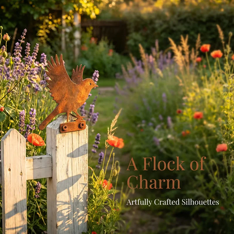 Hawthorne™ – Weathered Corten Steel Bird Silhouettes – Set of 5 Garden Decor + 50% OFF - Image 7