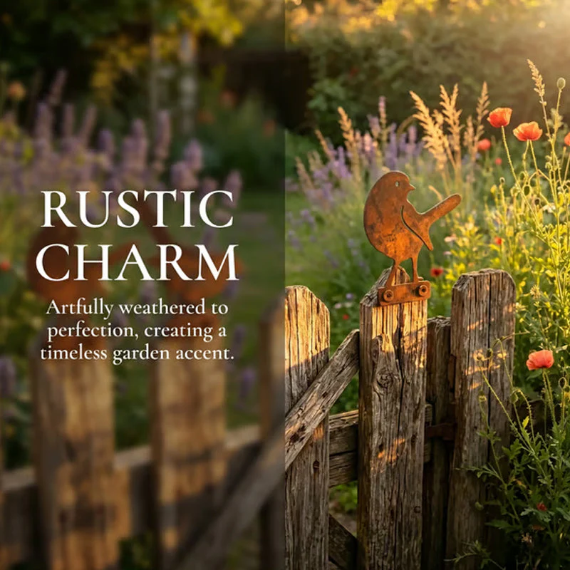 Hawthorne™ – Weathered Corten Steel Bird Silhouettes – Set of 5 Garden Decor + 50% OFF - Image 8