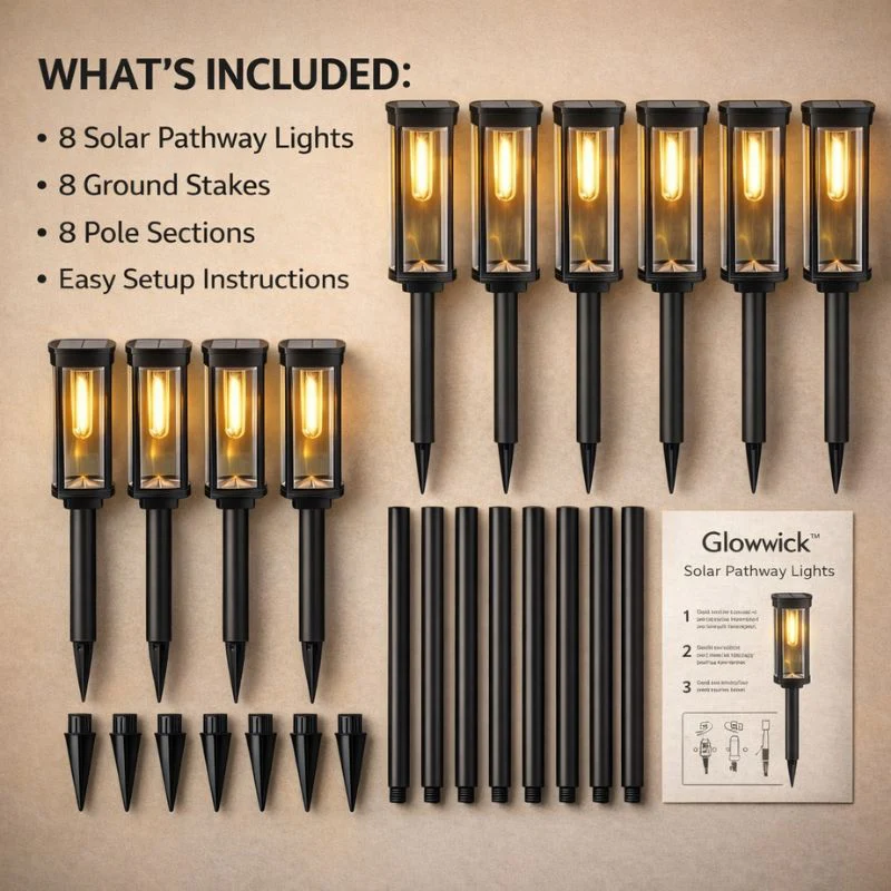 Hearthwick™ – Retro Solar Pathway Lights, 12-14Hr Glow, IP65 Waterproof, 8-Pack + 50% OFF - Image 6