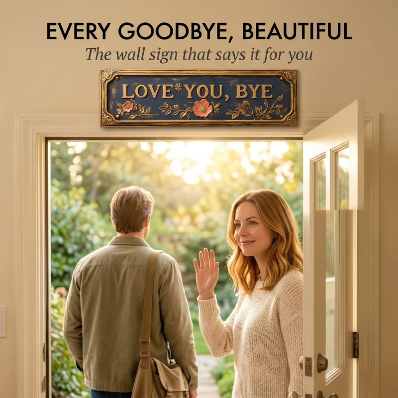 Hearthwick™ – Vintage Floral "Love You, Bye" Metal Wall Sign + 50% OFF - Image 3