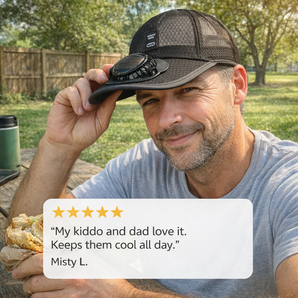Heliowave™ – Solar-Powered Cooling Fan Baseball Cap with UPF50+ Sun Protection + 50% OFF - Image 5