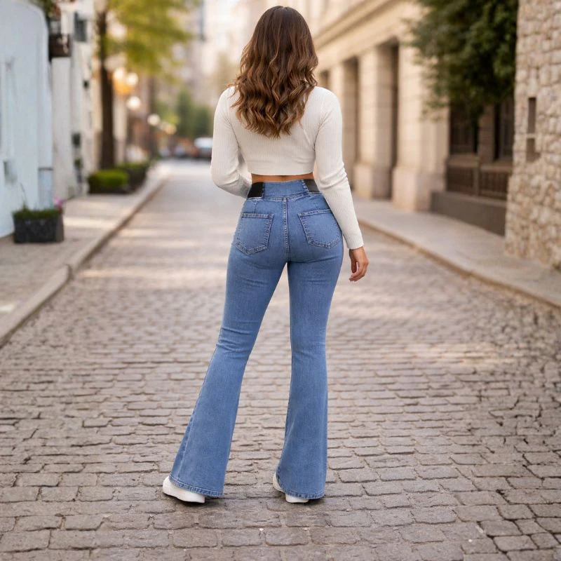 Hemline™ – High Waist Elastic Flare Jeans for Women + 50% OFF - Image 3