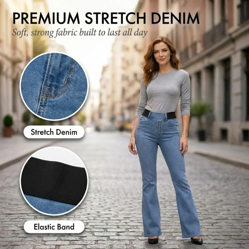 Hemline™ – High Waist Elastic Flare Jeans for Women + 50% OFF - Image 5