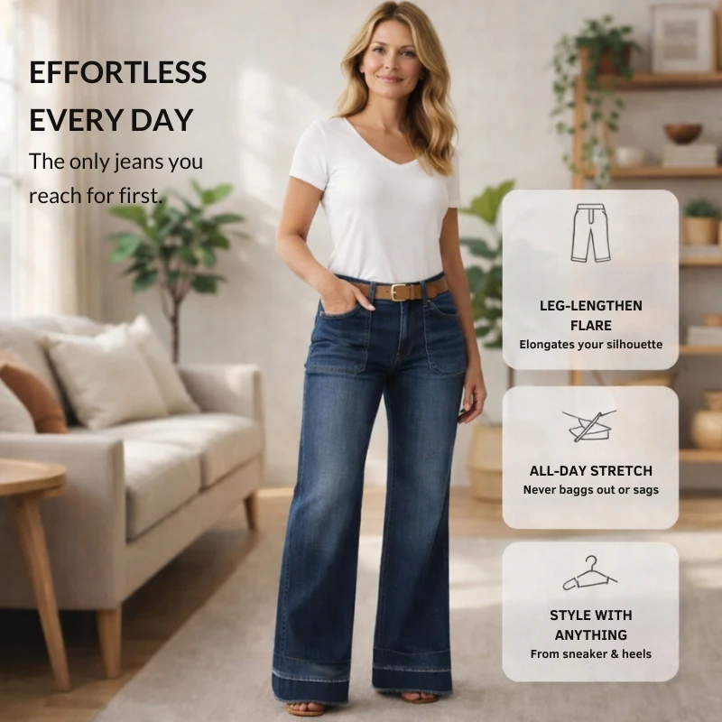 Hemworth™ – Vintage Stretch Flare Jeans for Women - 50% OFF - Image 4