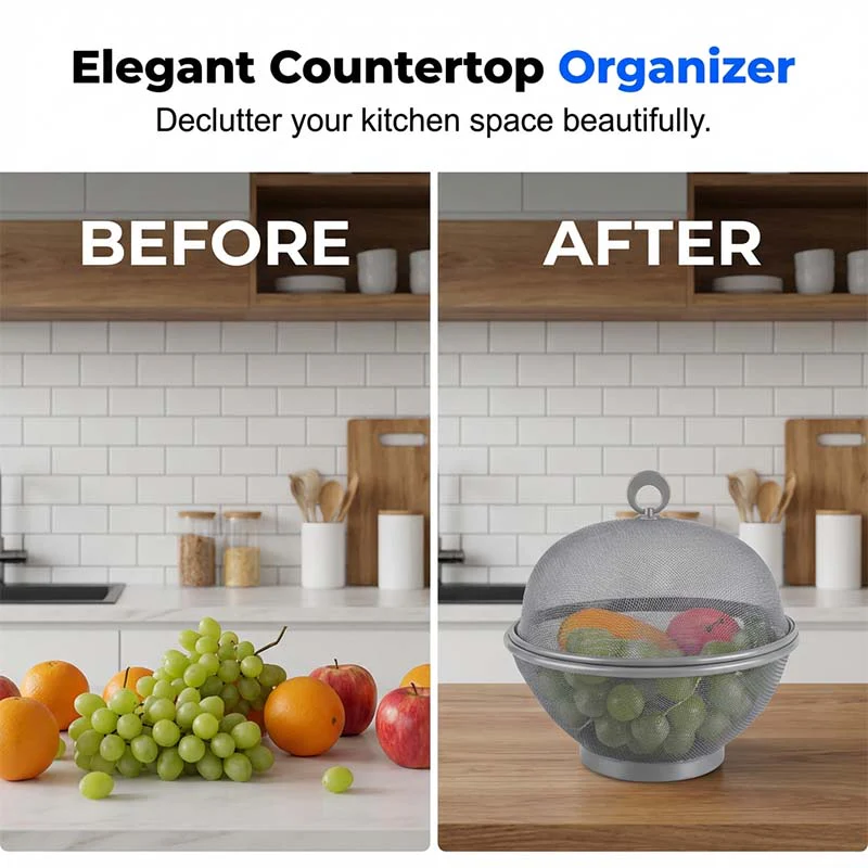 Larder™ – Breathable Mesh Fruit Basket with Lid & Built-In Colander + 50% OFF - Image 3