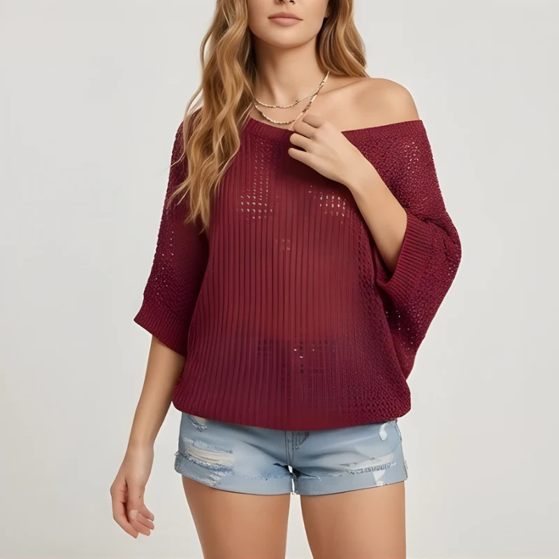 Lattice™ – Open-Weave Crochet Knit Off-Shoulder Summer Top + 50% OFF - Image 10