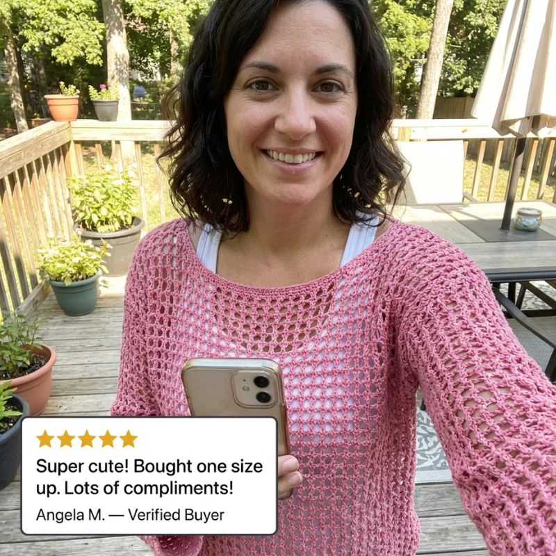 Lattice™ – Open-Weave Crochet Knit Off-Shoulder Summer Top + 50% OFF - Image 7