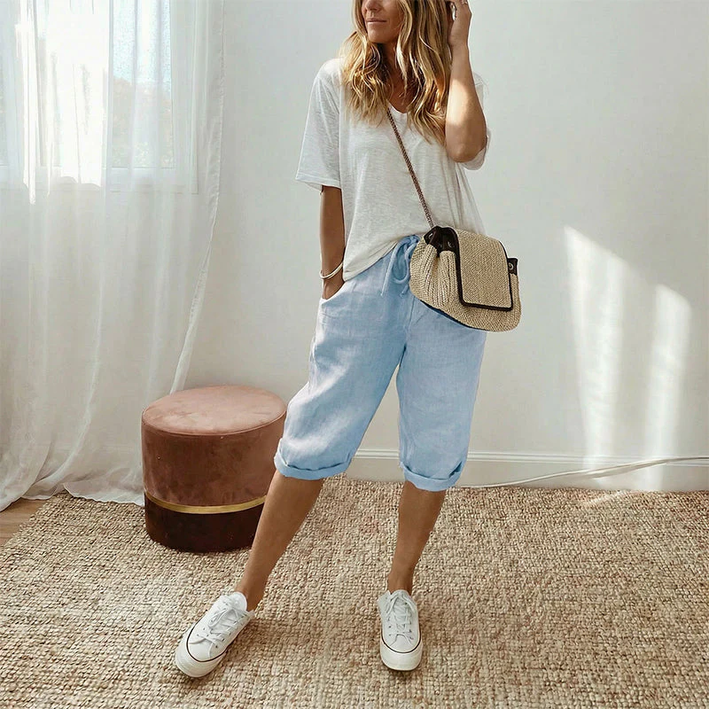 Linwood™ – Breathable Cotton-Linen Capris with Drawstring Waist & Deep Pockets + 50% OFF - Image 12