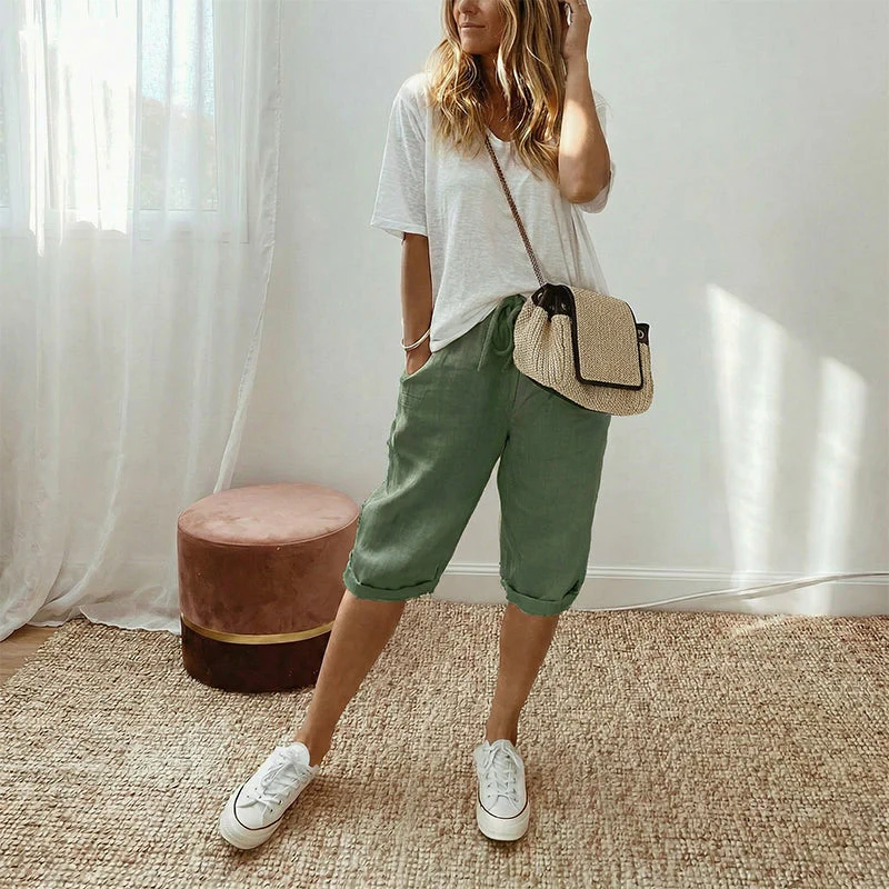 Linwood™ – Breathable Cotton-Linen Capris with Drawstring Waist & Deep Pockets + 50% OFF - Image 13