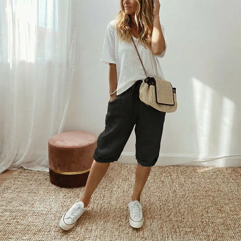 Linwood™ – Breathable Cotton-Linen Capris with Drawstring Waist & Deep Pockets + 50% OFF - Image 9