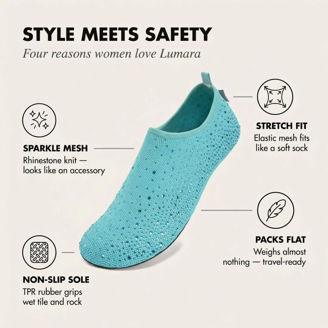 Lumara™ – Rhinestone Sparkle Barefoot Water Shoes for Women | Beach, Travel & Indoor Slip-On +50% OFF - Image 4