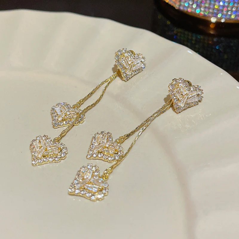 Lumelle™ – Cascading Crystal Heart Drop Earrings + 50% OFF - Image 4