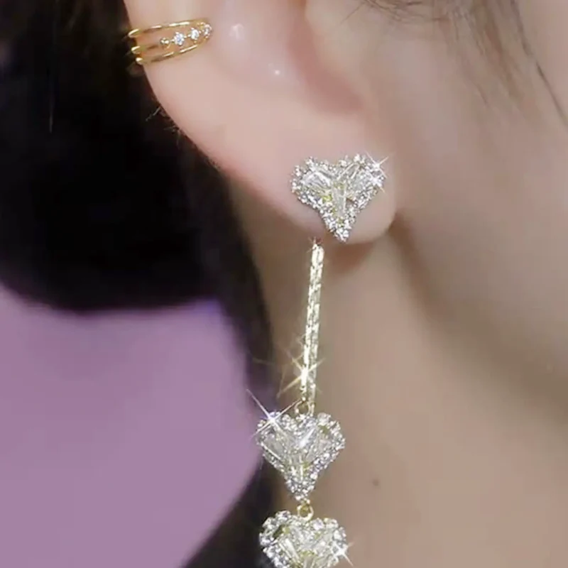 Lumelle™ – Cascading Crystal Heart Drop Earrings + 50% OFF - Image 7