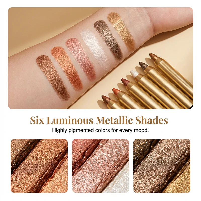 Lustara™ – Waterproof Shimmer Eyeshadow Stick Set with Built-In Blending Sponge + 1+1 FREE - Image 4