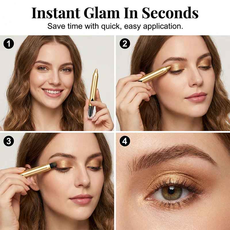 Lustara™ – Waterproof Shimmer Eyeshadow Stick Set with Built-In Blending Sponge + 1+1 FREE - Image 5