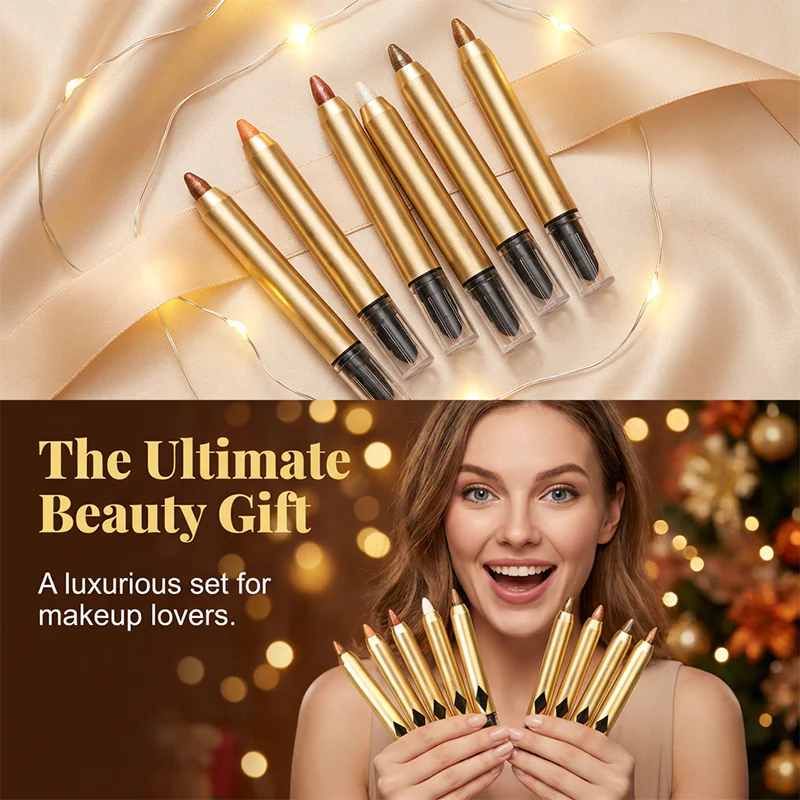 Lustara™ – Waterproof Shimmer Eyeshadow Stick Set with Built-In Blending Sponge + 1+1 FREE - Image 8