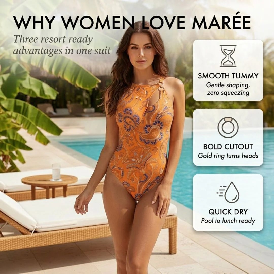 Marée™ – Paisley Asymmetric Cutout Tummy-Control One-Piece Swimsuit + 50% OFF - Image 4
