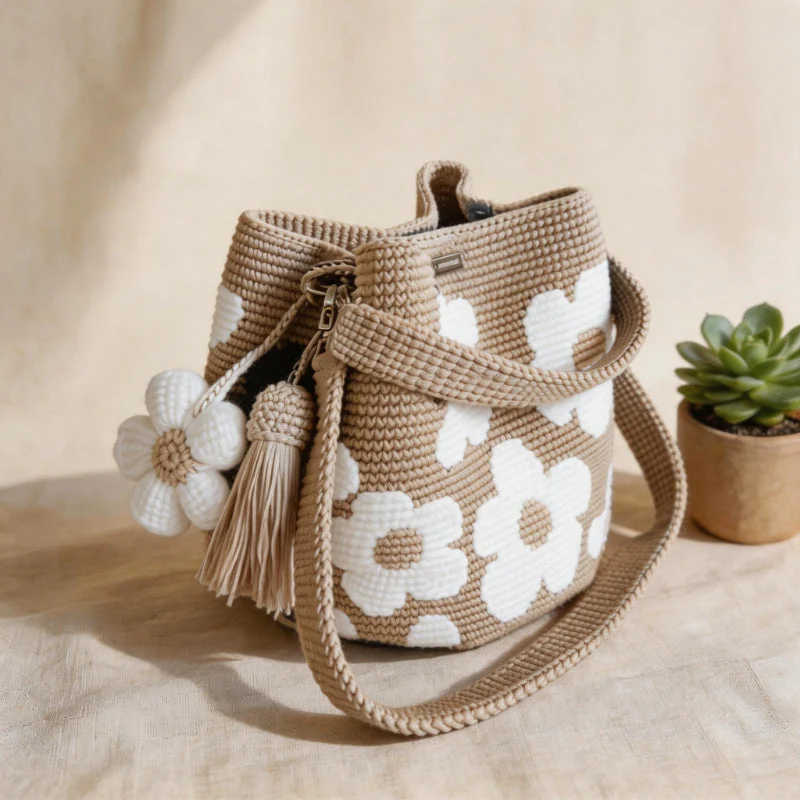 Marigold Lane™ – Handmade Crochet Flower Tote with 3D Floral Appliqués & Tassel Charm + 50% OFF - Image 14