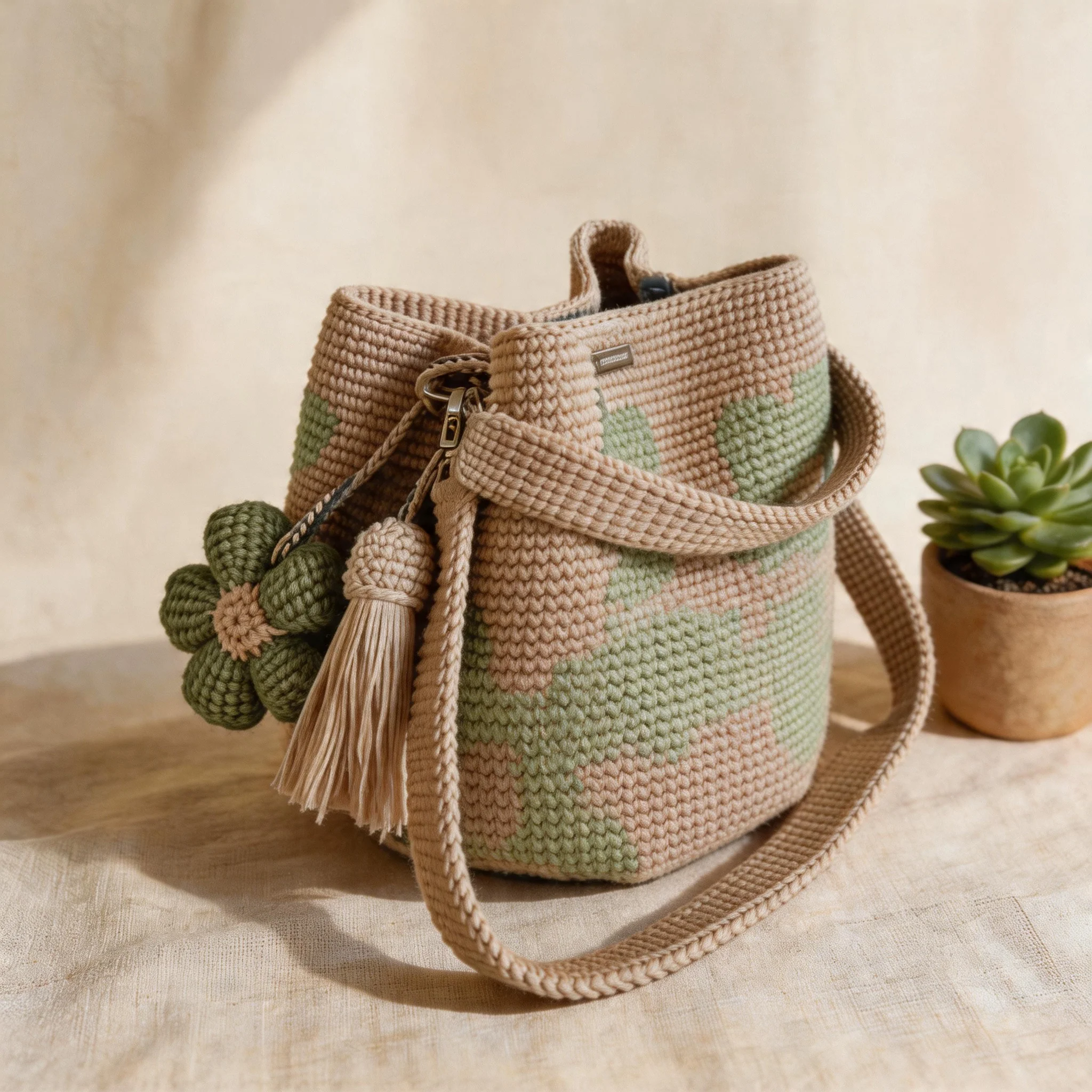 Marigold Lane™ – Handmade Crochet Flower Tote with 3D Floral Appliqués & Tassel Charm + 50% OFF - Image 15