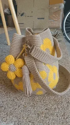 Marigold Lane™ – Handmade Crochet Flower Tote with 3D Floral Appliqués & Tassel Charm + 50% OFF - Image 16