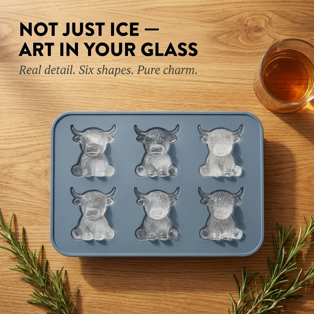 Moowick™ – 3D Highland Cow Silicone Ice Mold | 6-Cavity, BPA-Free, Food-Grade + 50% OFF - Image 3