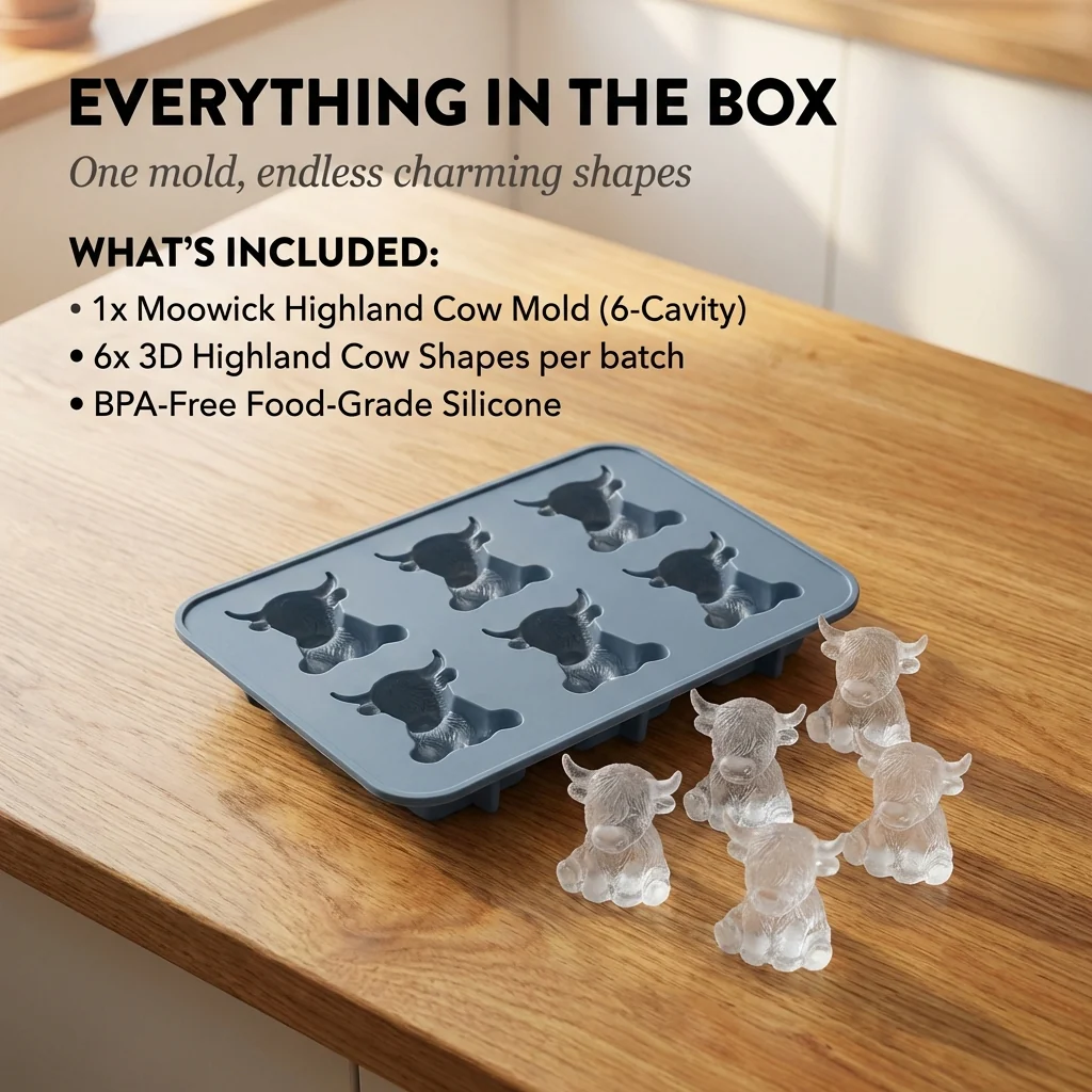 Moowick™ – 3D Highland Cow Silicone Ice Mold | 6-Cavity, BPA-Free, Food-Grade + 50% OFF - Image 6