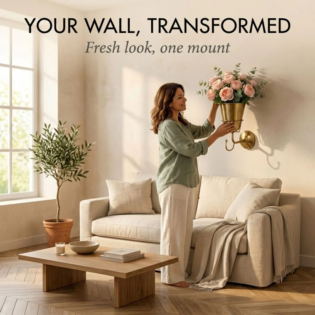 Patina™ – Vintage Brass Wall-Mounted Flower Vase with Hook + 50% OFF - Image 3