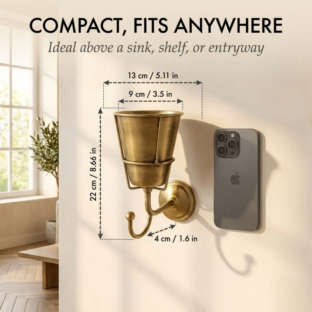 Patina™ – Vintage Brass Wall-Mounted Flower Vase with Hook + 50% OFF - Image 7