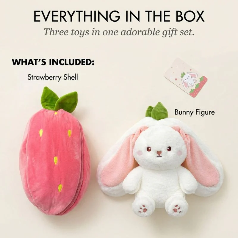 PeekBloom™ – 3-in-1 Transform Strawberry Bunny Plush Toy + 50% OFF - Image 6