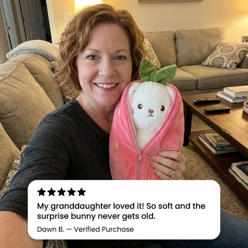 PeekBloom™ – 3-in-1 Transform Strawberry Bunny Plush Toy + 50% OFF - Image 7