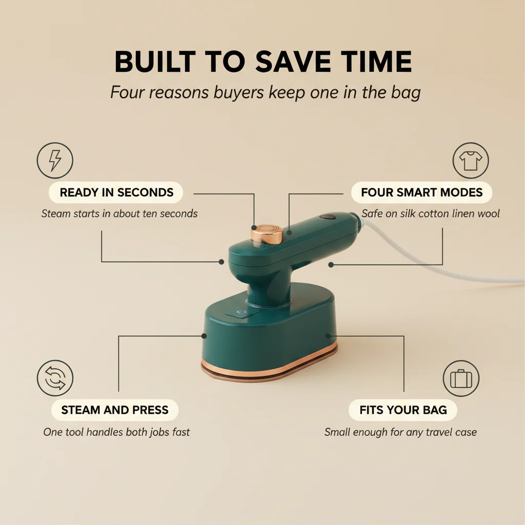 Pressley™ – 2-in-1 Handheld Steam Iron with 10-Second Heat & Titanium Plate + 50% OFF - Image 3