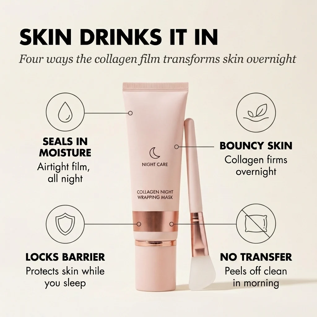 Dewpeel™ – Collagen Wrapping Night Mask | Glow, Firm & Peel-Off Overnight Skin Treatment - Image 2