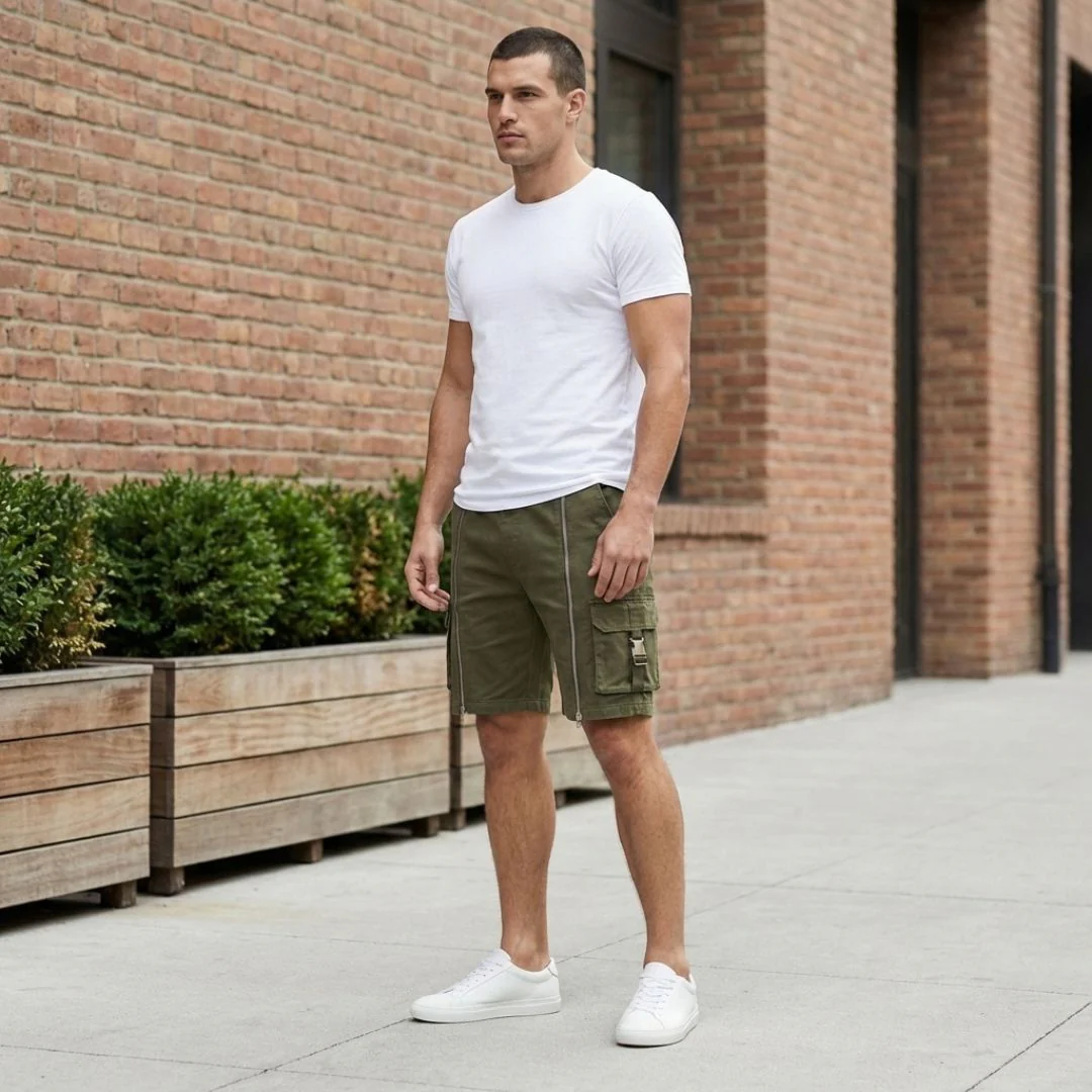 Rivet™ – Zipper Accent Multi-Pocket Tactical Cargo Shorts + 50% OFF - Image 2