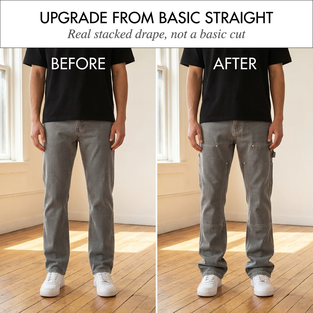 Rivett™ – Stacked Flared Carpenter Denim Men's Jeans + 50% OFF - Image 6