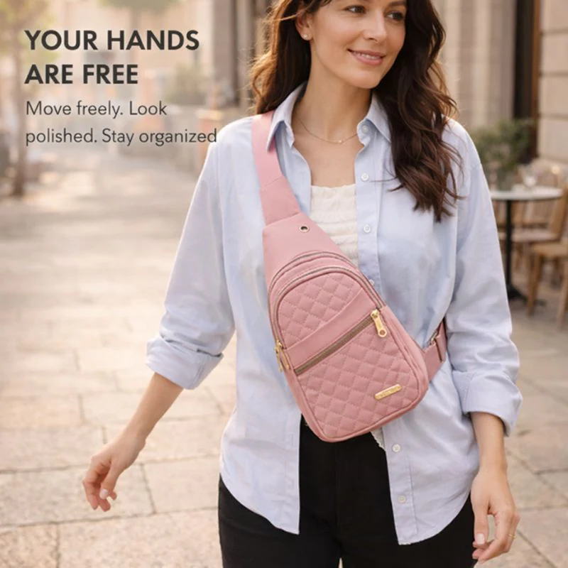 Roamwell™ – Quilted Crossbody Sling Bag for Women | Waterproof, Multi-Pocket, Adjustable Strap + 50% OFFF - Image 5