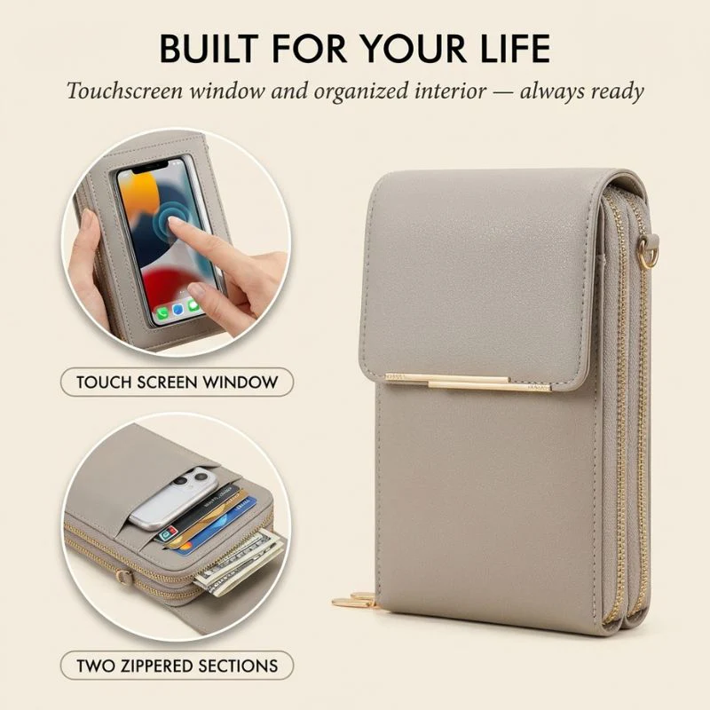 Roamwell™ – Touchscreen Window, RFID-Safe, 2-in-1 Crossbody Phone Bag for Women + 50% OFF - Image 3