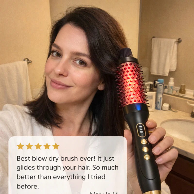 Silkara™ – 2-in-1 Infrared Heated Styling Brush | Straightens, Curls & Adds Volume + 50% OFF - Image 5