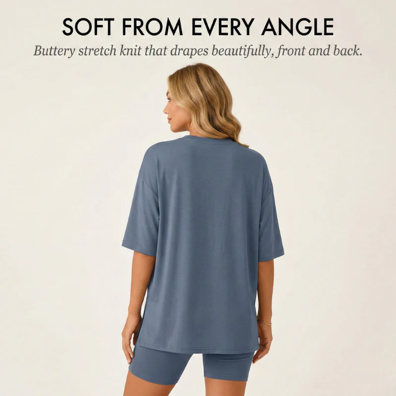 Softwell™ – Oversized Top & Biker Shorts 2-Piece Lounge Set + 50% OFF - Image 3