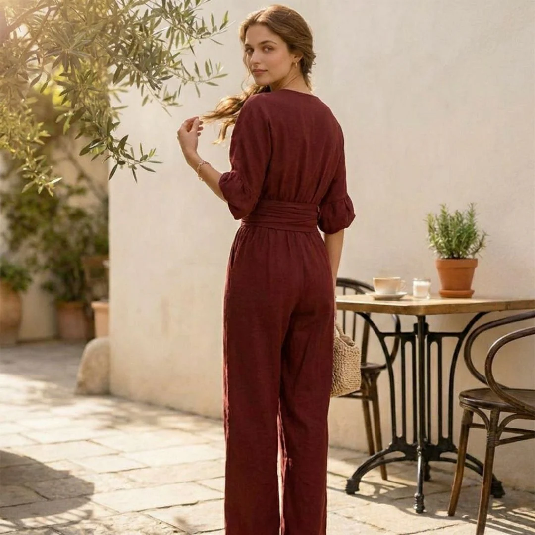 Solelle™ – Elegant V-Neck Wide-Leg Jumpsuit + 50% OFF - Image 3