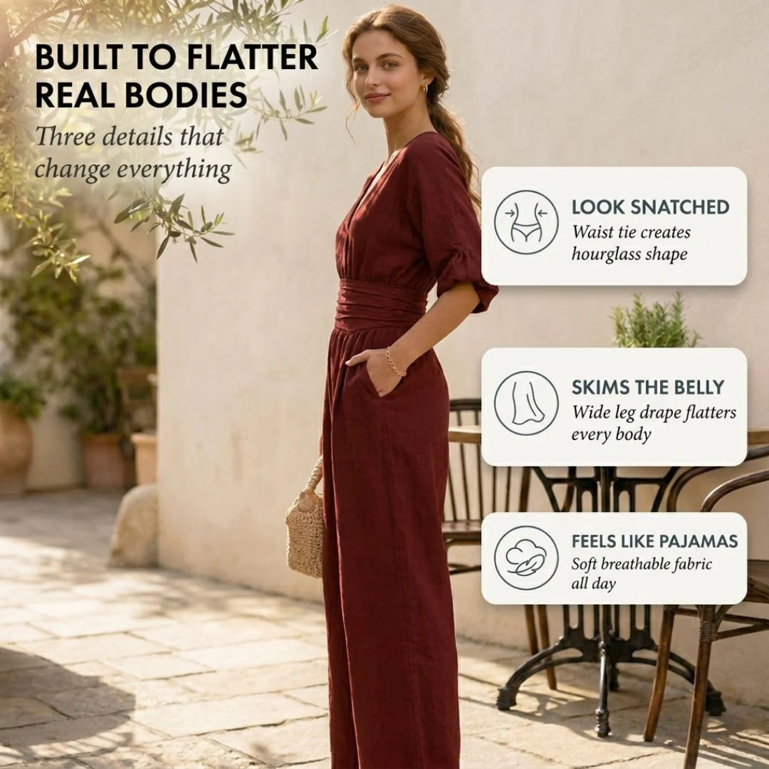 Solelle™ – Elegant V-Neck Wide-Leg Jumpsuit + 50% OFF - Image 4
