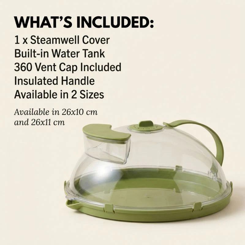 Steamwell™ – Microwave Cover with Water Steamer, Vent & Handle + 50% OFF - Image 5
