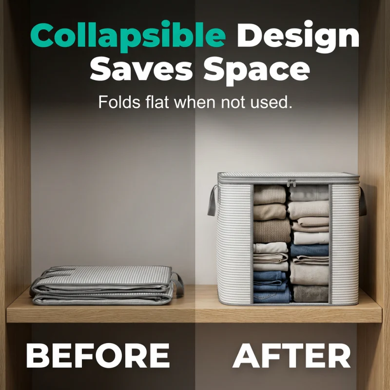 Stowhaven™ – Reinforced Foldable Storage Bag with Dual Zipper & Carry Handles + 50% OFF - Image 4