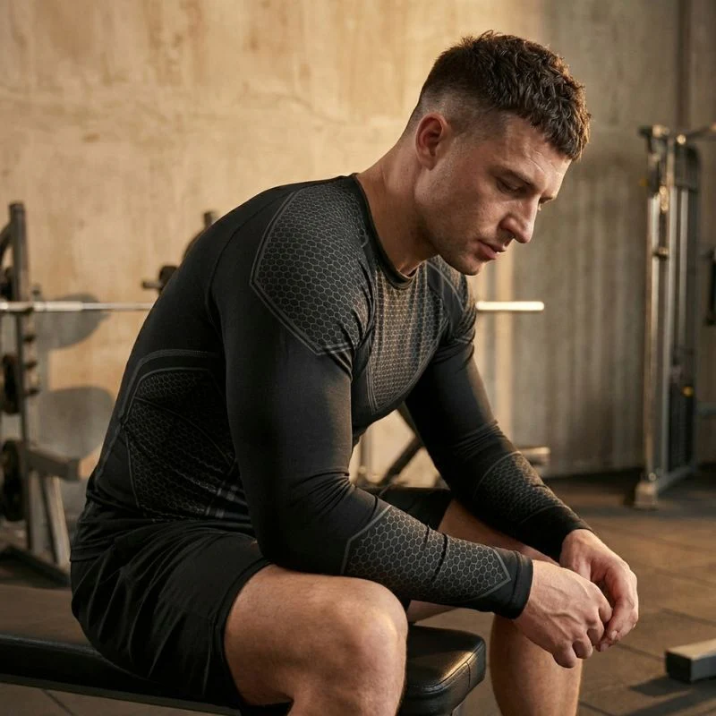 Tensile™ – Honeycomb Compression Long Sleeve Workout Shirt for Men + 50% OFF - Image 2