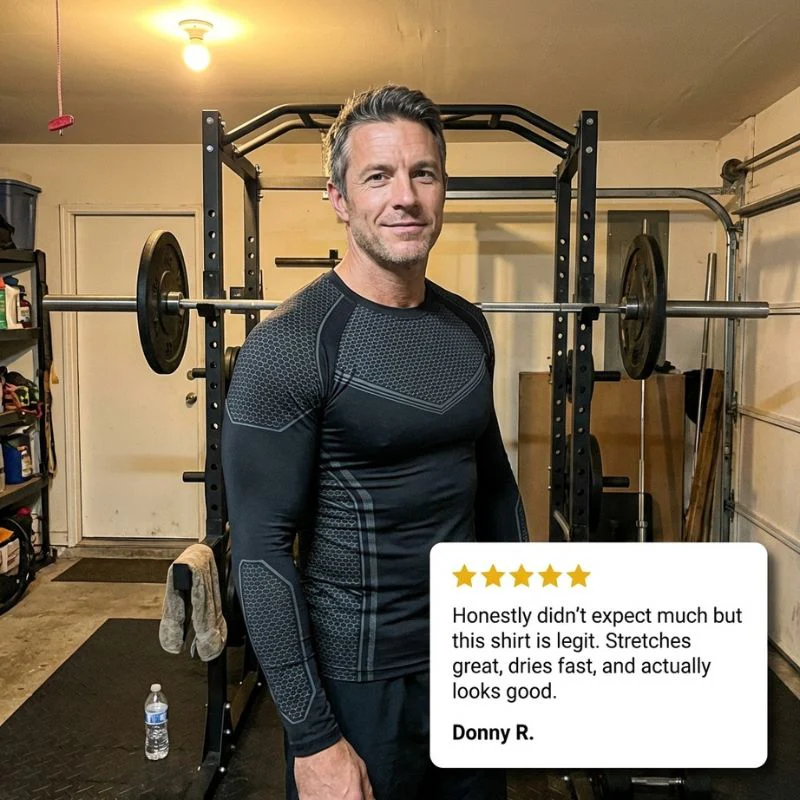 Tensile™ – Honeycomb Compression Long Sleeve Workout Shirt for Men + 50% OFF - Image 6