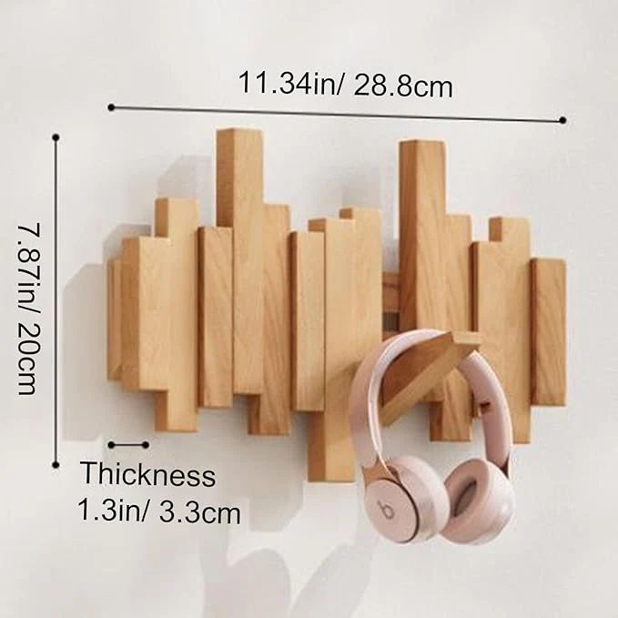 The AuraCoat Piano Rack - Wall-Mounted Wooden Coat Rack with Piano Key Style Design + 50% OFF - Image 2